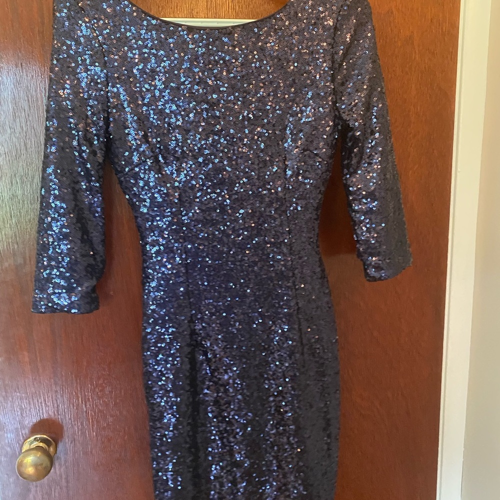 blue sequin dress